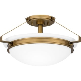 Quoizel Semi-Flush Mount 2-Light Semi-Flush Mount in Weathered Brass