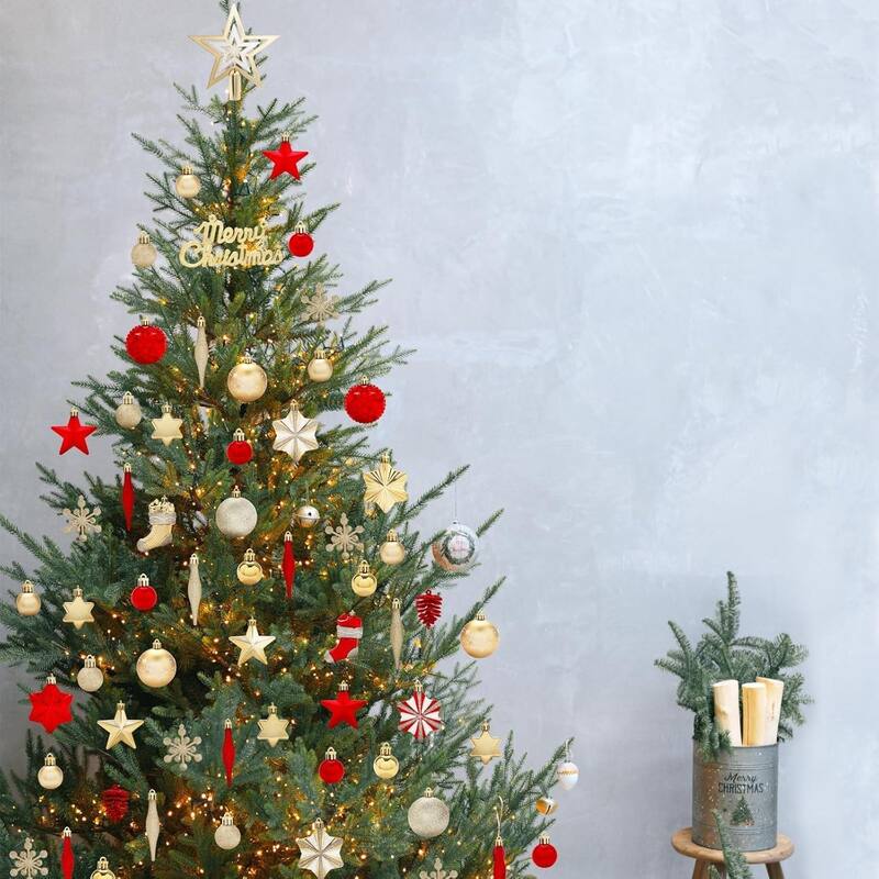 70 Shatterproof Christmas Ball Ornaments Set - N/A