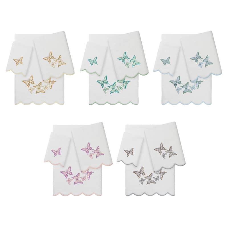 Authentic Hotel and Spa 100% Turkish Cotton BRITNEY Scallop Embellished Towel Collection