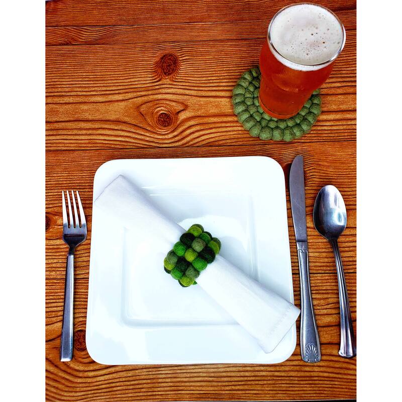 Felt Three Strand Napkin Rings, Set of 4