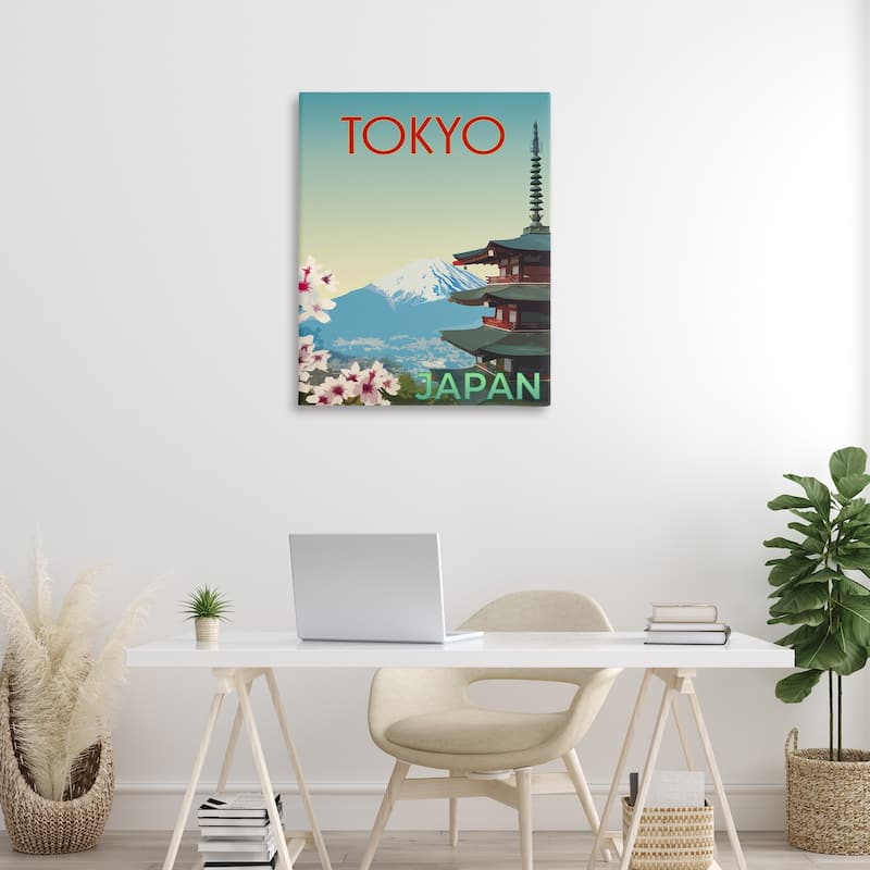 Stupell Vintage Tokyo Scenery Canvas Wall Art Design By Victoria Barnes