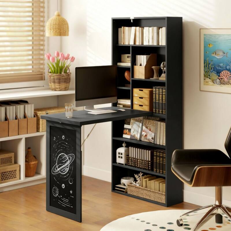 Wall Mount Computer Desk,Fold-out Convertible Home Office Desk