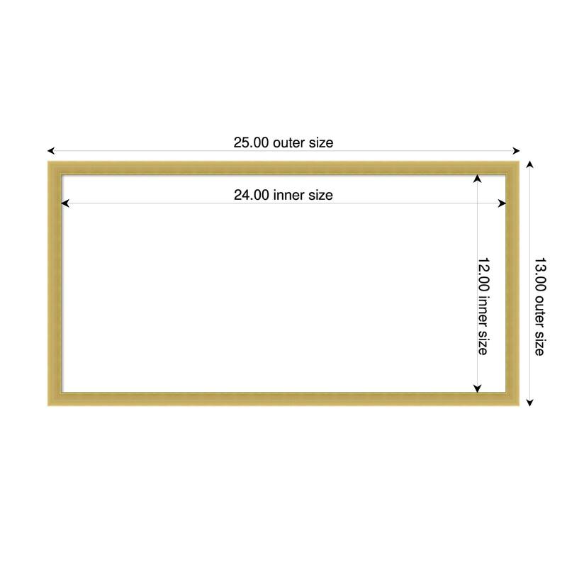 Amanti Art Svelte Clay Grey Framed Dry Erase Magnetic Board - 25 x 13 in - Svelte Polished Gold