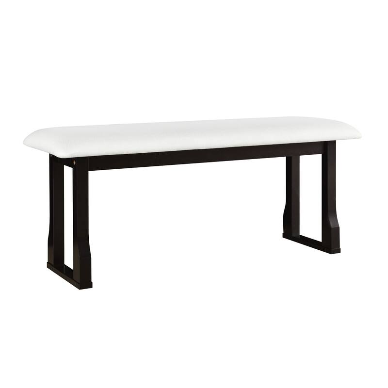 6-Piece Extendable Dining Table Set with Removable Leaf, Long Bench