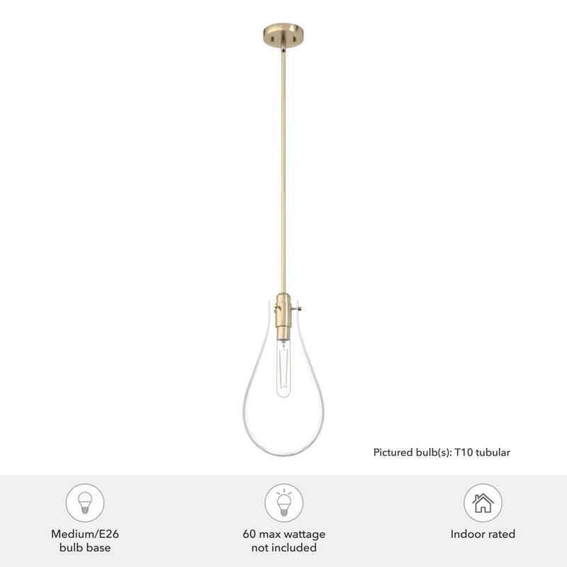 Hunter 9" Lundin 1-Light Pendant - Kitchen Island, Dining Room - Contemporary, Transitional
