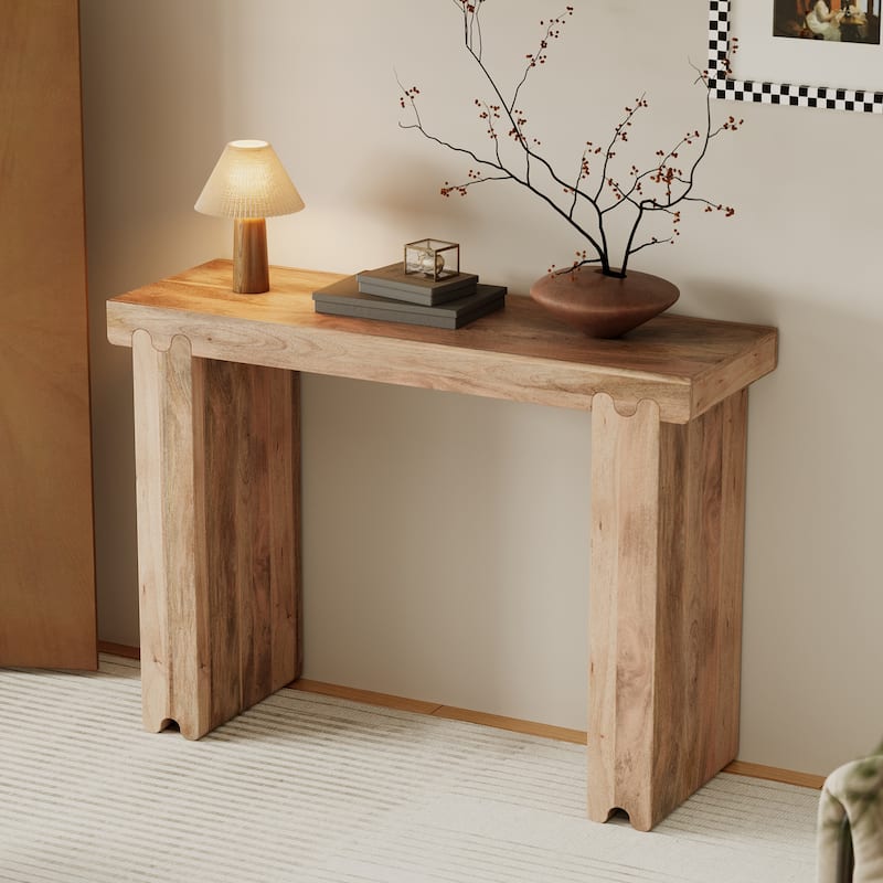 45" Thickened Farmhouse Mango Wood Console Table