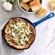 preview thumbnail 7 of 5, 8 Inch Round PreSeasoned Dual Pour Spout Enameled Cast Iron Frying Pan in Ocean Blue