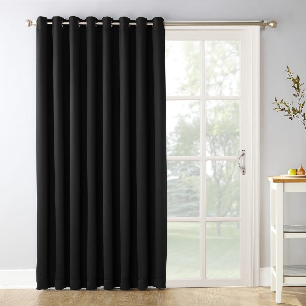 Sun Zero Hayden Patio Extra-Wide Blackout Grommet Sliding Patio Door Curtain Panel, Single Panel