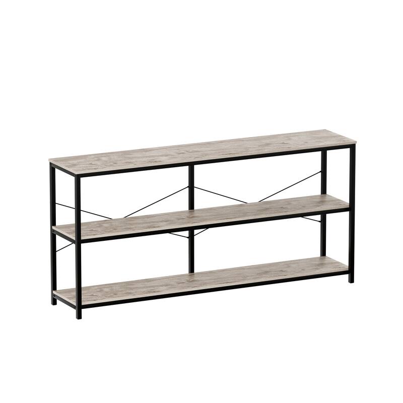 55" Sofa Console Table Narrow Long Console Entryway Table with Storage Shelf TV Stand