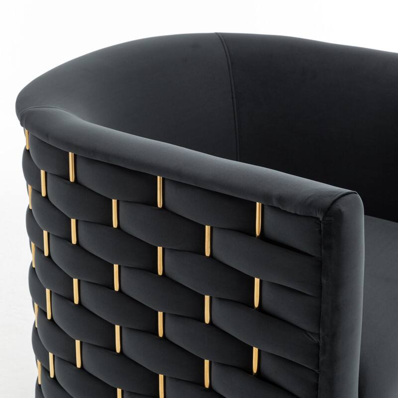 Modern Glam Velvet Upholstered 360 Degree Swivel Barrel Chair Set of 2