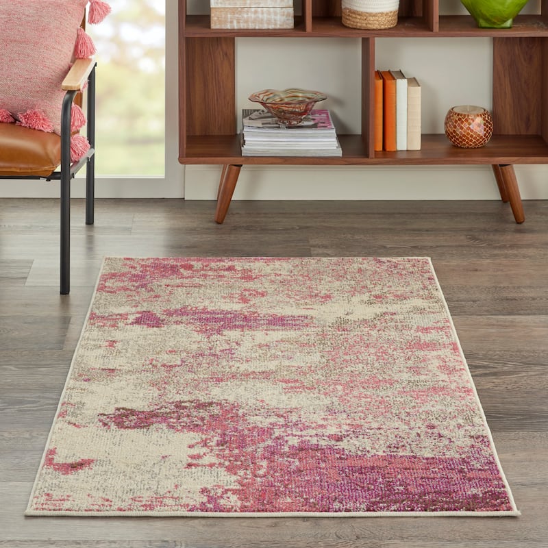 Nourison Modern Abstract Sublime Area Rug - 3' x 5' - Ivory/Pink