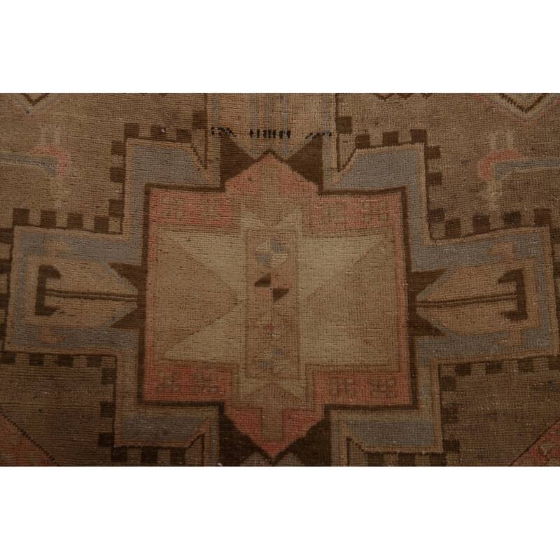 Tribal Animals Ardebil Persian Antique Runner Rug Handmade Wool Carpet - 4'0" x 10'11"