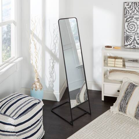 17x51 Modern Black Full Length Free Standing Mirror with Easel
