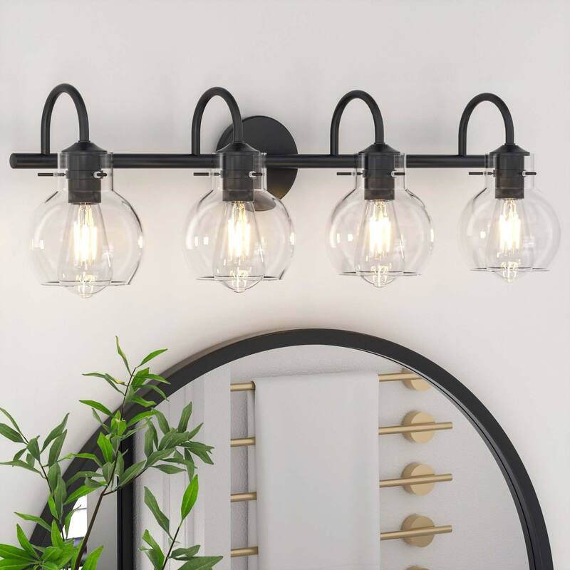 Modern Vanity Light with Clear Glass Globes in 2/3/4 Lights