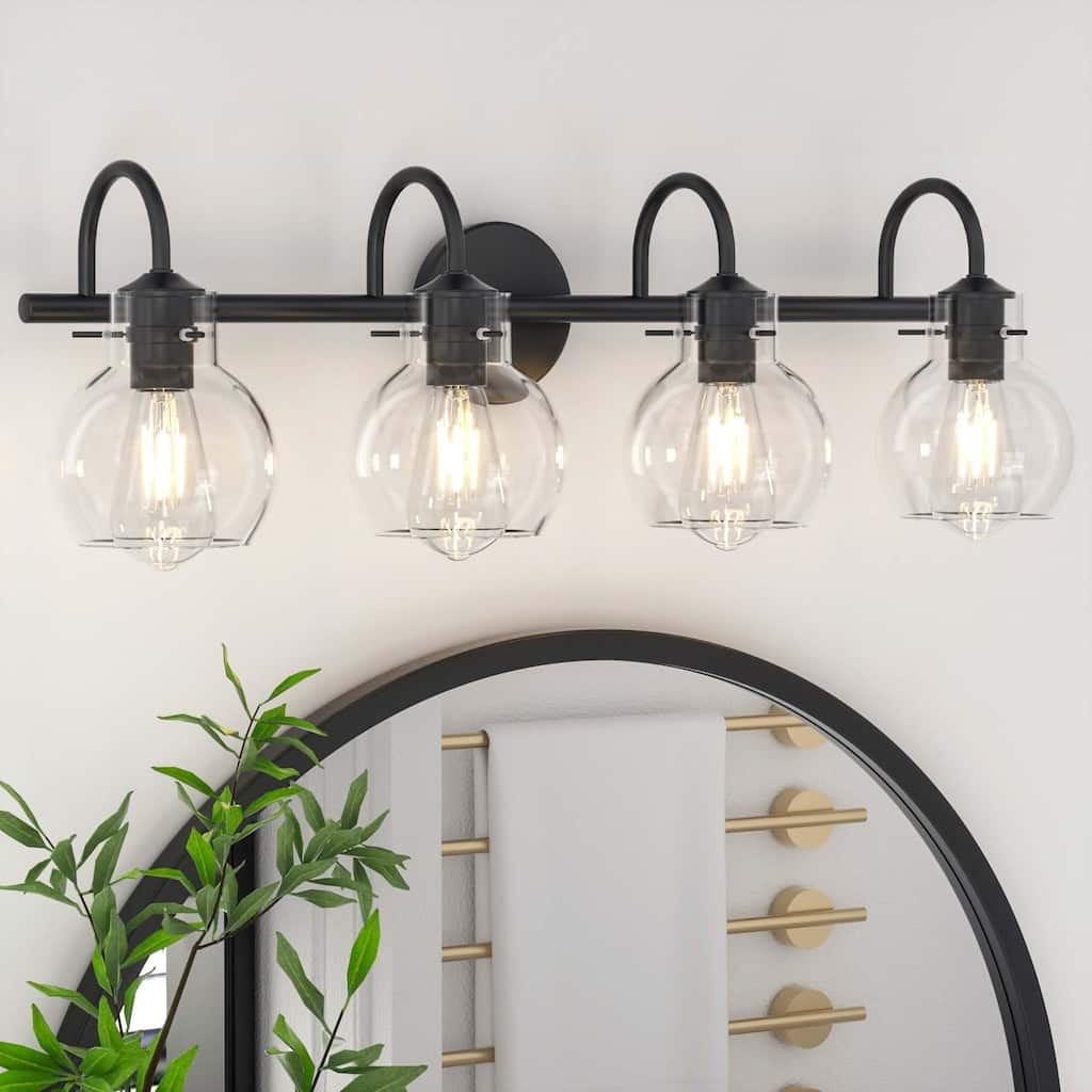 Modern Vanity Light with Clear Glass Globes in 2/3/4 Lights