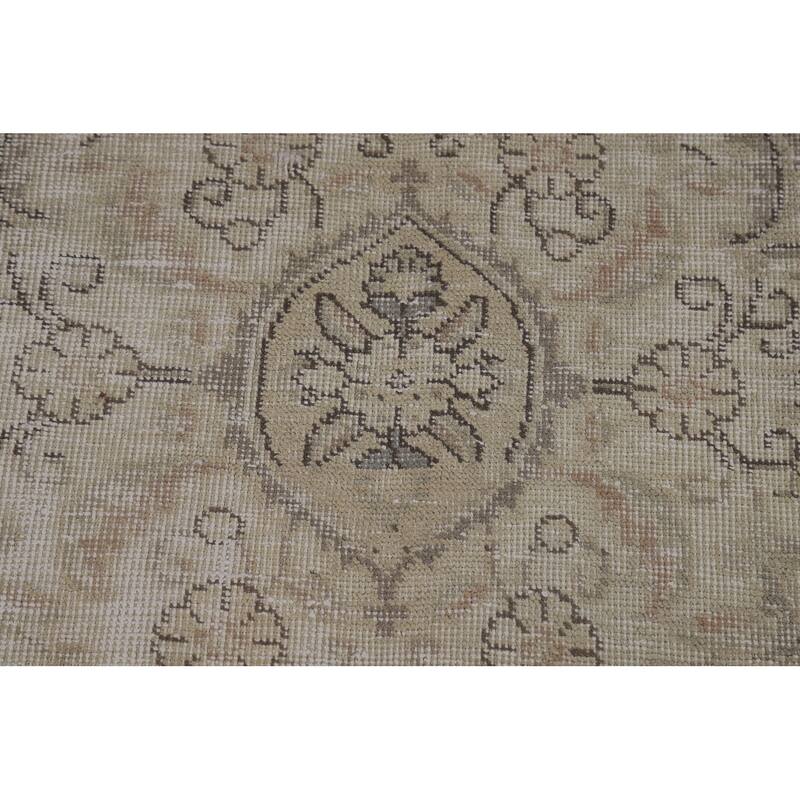 Traditional Medallion Tabriz Persian Vintage Wool Carpet - 9'7" x 12'7"