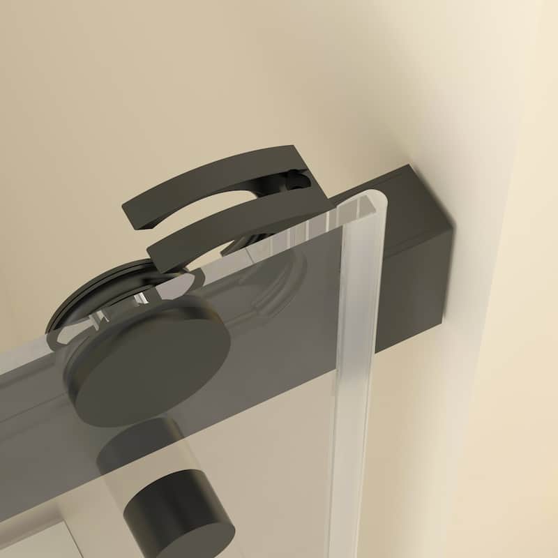 Double Sliding Door Frameless Corner Shower Enclosure with 5/16 in. Tempered Glass