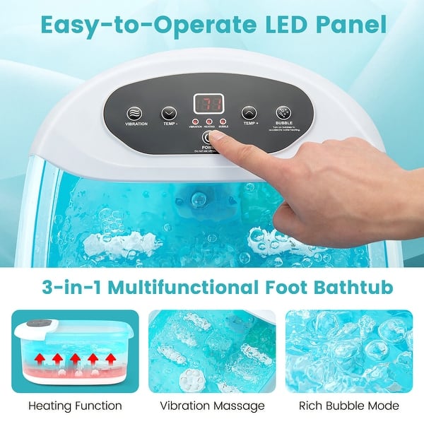 Gymax Foot Spa Massager Foot Bath Soak Tub with Heat Bubble Massage - Bed  Bath & Beyond