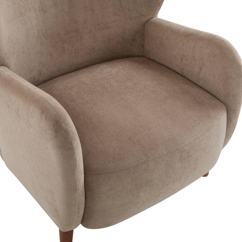 Christopher Knight Home - Parmelee Upholstered Wingback Club Chair with Plush Velvet and Solid Wood Legs