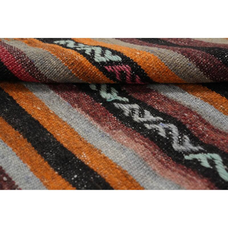 Hand Woven Oriental 100% Wool Carpet Southwestern Tribal Multi-Colored Kilim Area Rug - 9' 9'' X 6' 4''