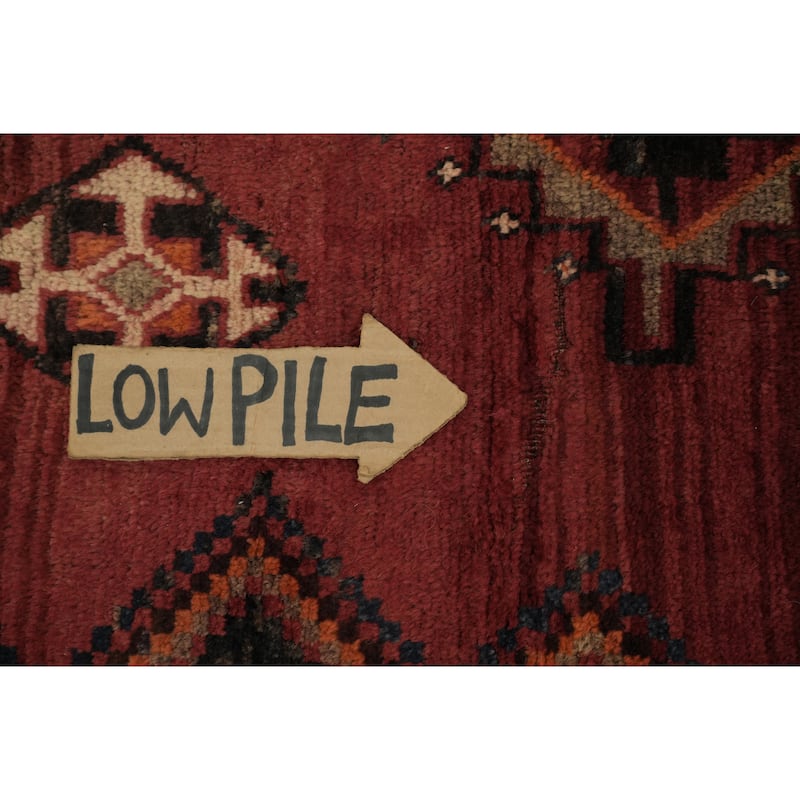 Hand Knotted Oriental 100% Wool Carpet Traditional Tribal Red Lori Area Rug - 9' 4'' X 4' 8''