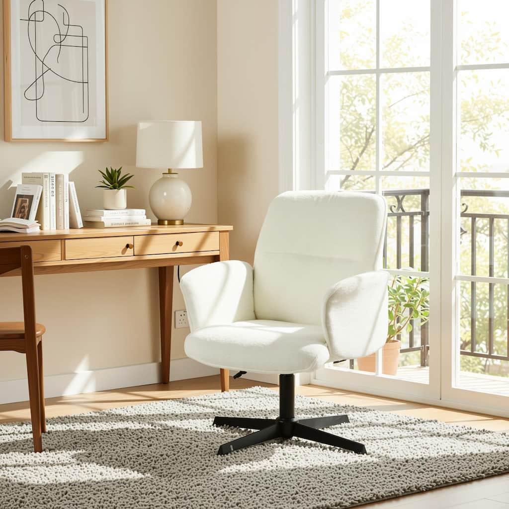 HomyLin Upholstered Accent Chair Swivel Side Chair with Armrest