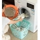 preview thumbnail 20 of 21, Flexible Plastic Laundry Basket - Square Storage Hamper with Side Handles for Easy Carrying - 28 Litter