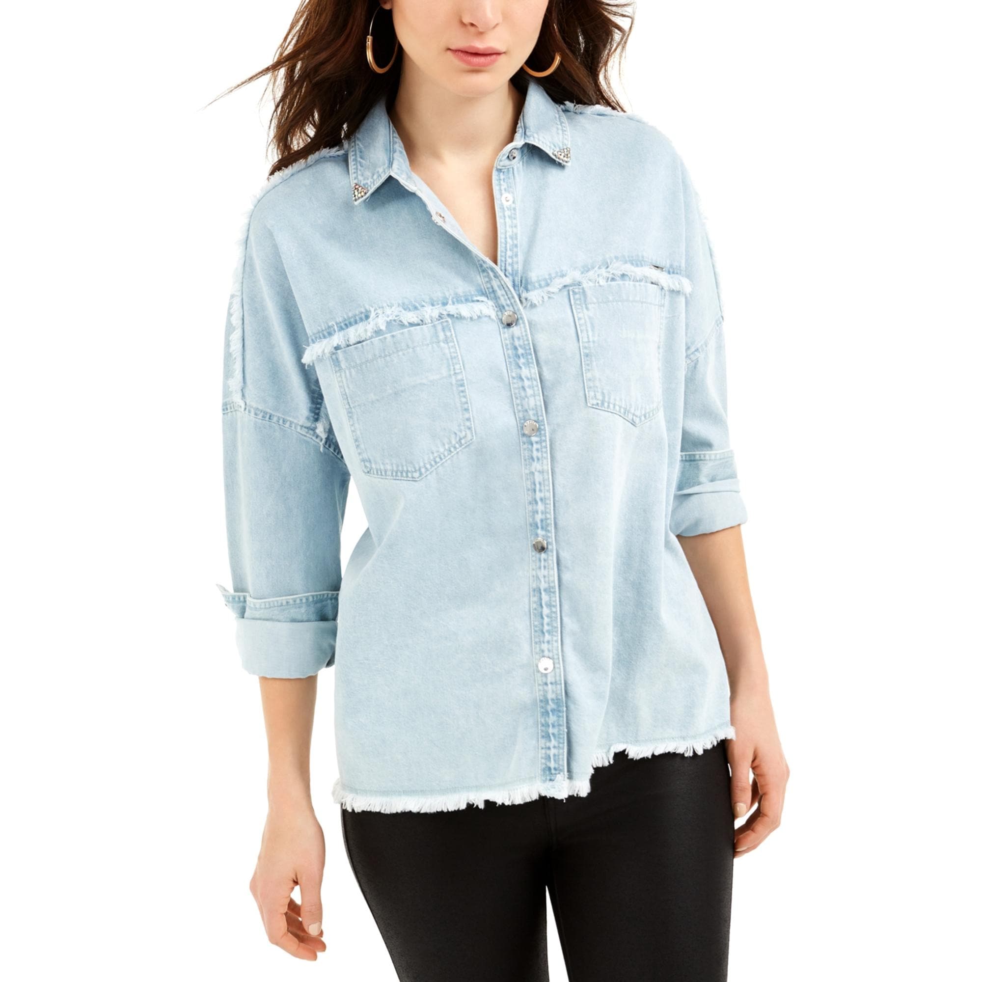 guess denim blouse
