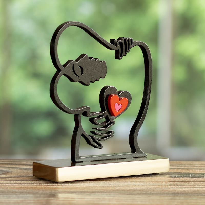Novica Handmade Eternal Hug Wood Sculpture