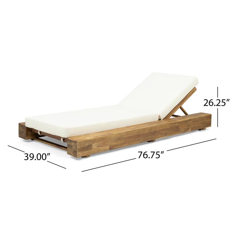 Broadway Outdoor Acacia Wood Chaise Lounge and Cushion Sets (Set of 4) by Christopher Knight Home