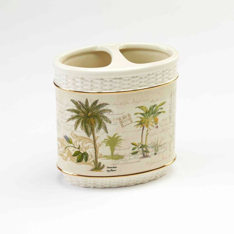 Avanti Linens Colony Palm Toothbrush Holder - Ivory - Toothbrush Holder