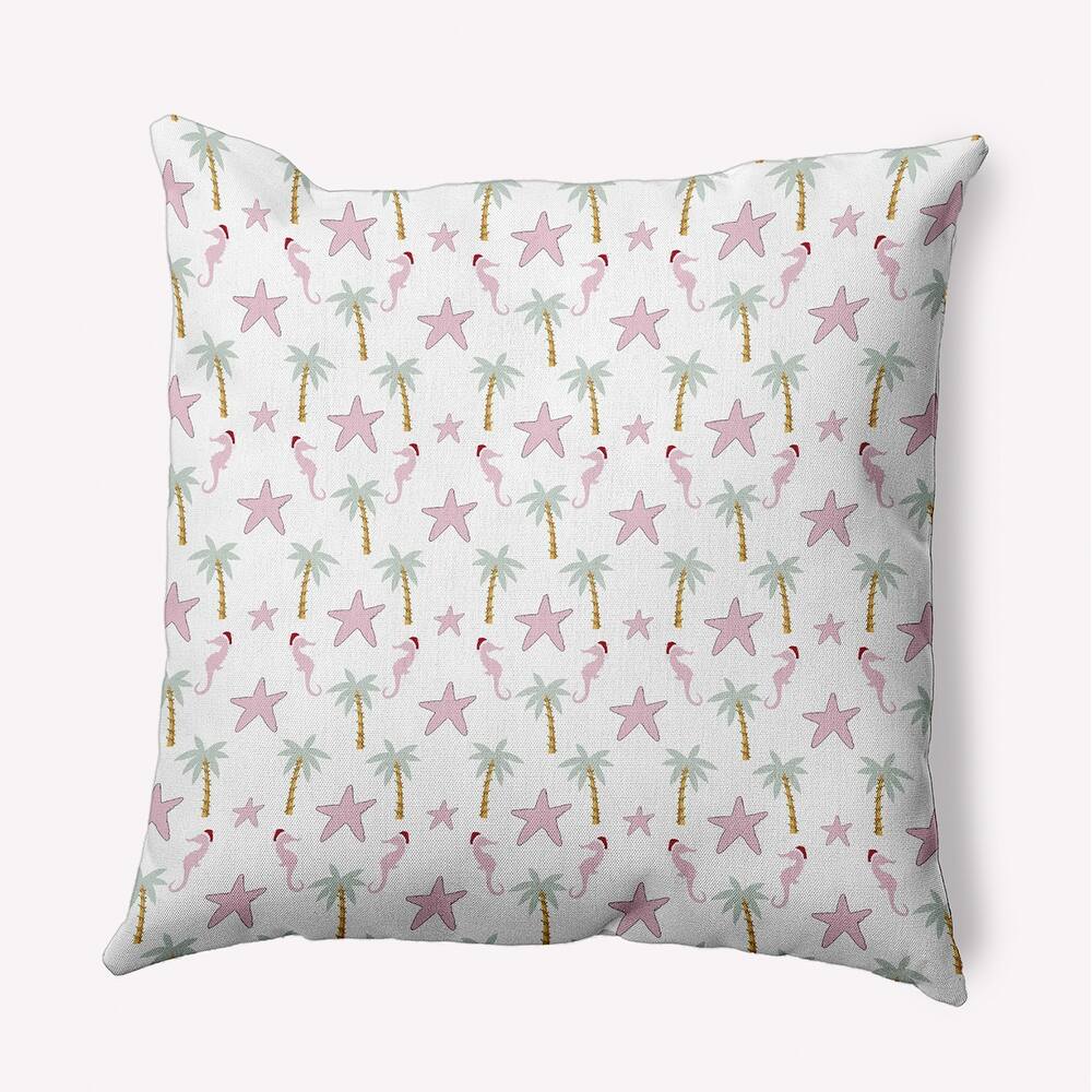 Christmas Beach Pattern Indoor/Outdoor Throw Pillow