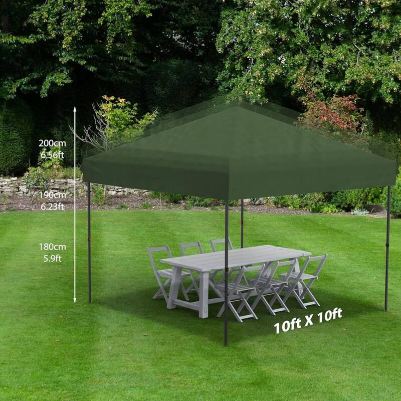 Outdoor 4-Sidewall 10x10 Pop Up Canopy Tent for Picnics, Camping