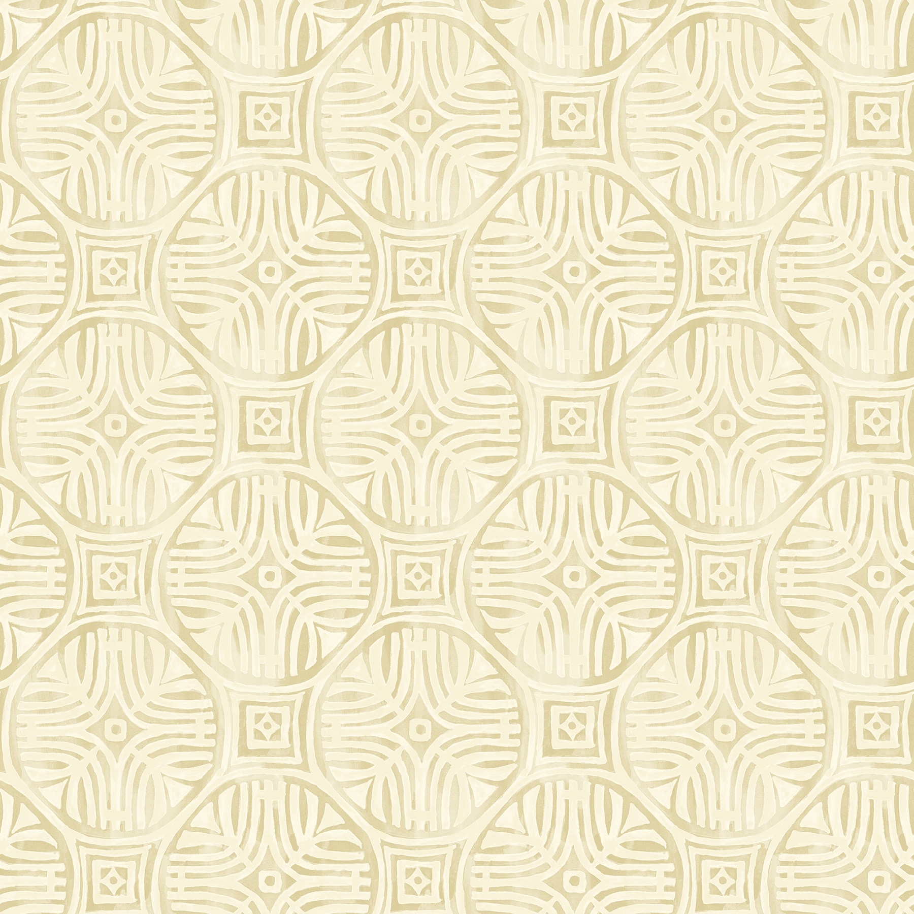 Chesapeake Sandee Butter Medallion Wallpaper
