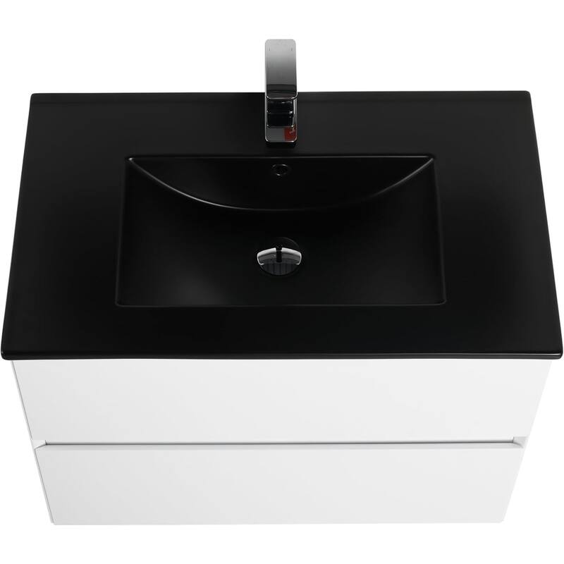 Blossom 30 Inch All Wood Wall Mounted Floating Bathroom Vanity with Sink