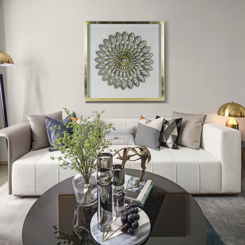 HUJI Abstract Geometry Art Shadow Box Wall Decor