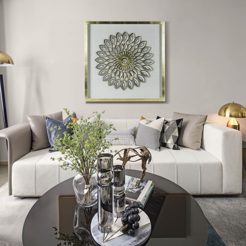 HUJI Abstract Geometry Art Shadow Box Wall Decor