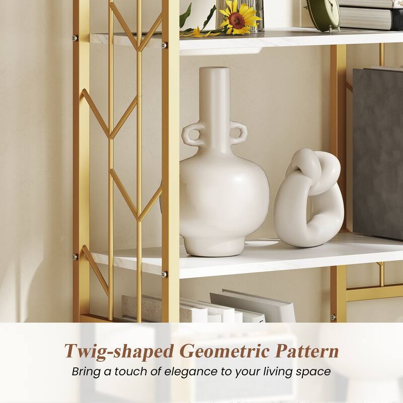 Gymax 6-Tier Bookshelf w/Heavy-duty Metal Frame2 Anti-tipping Kits for