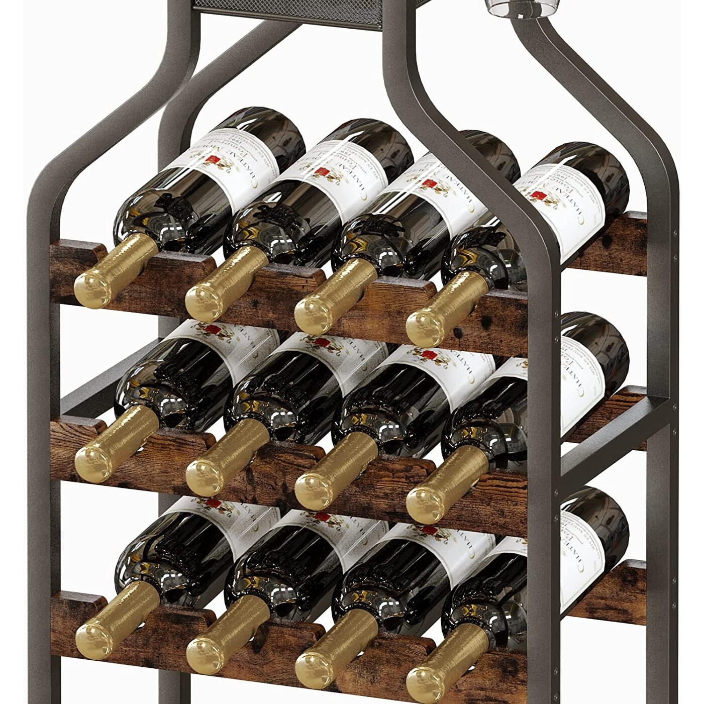 Metal Wine Rack Wine Bottle Holders Stands Freestanding Floor Wine