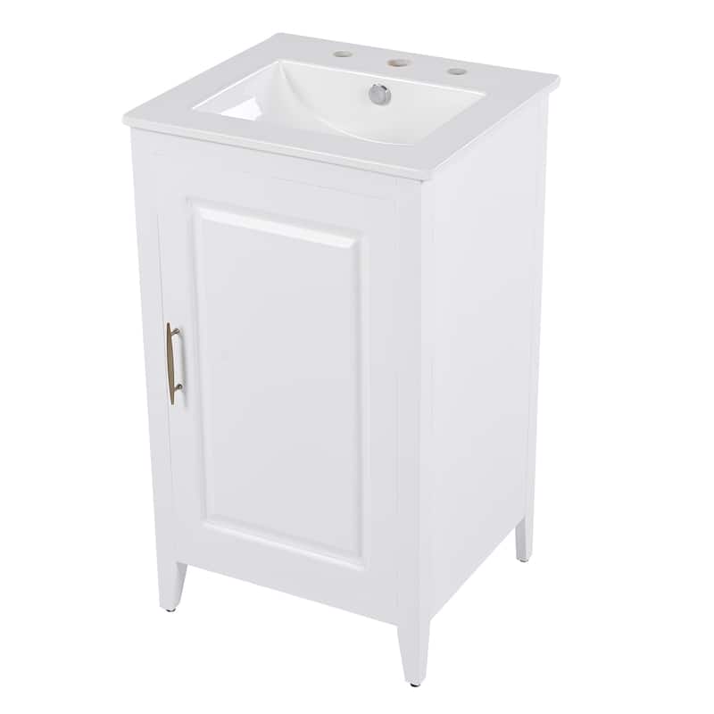 Roomfitters Bathroom Vanity with Sink, Storage Cabinet with Drawer and Adjustable Door Shelf