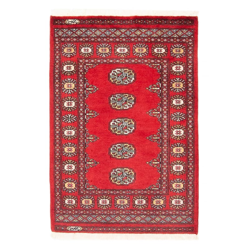 ECARPETGALLERY Hand-knotted Finest Peshawar Bokhara Red Wool Rug - 2'8 x 4'1 - Red - 2'8 x 4'1
