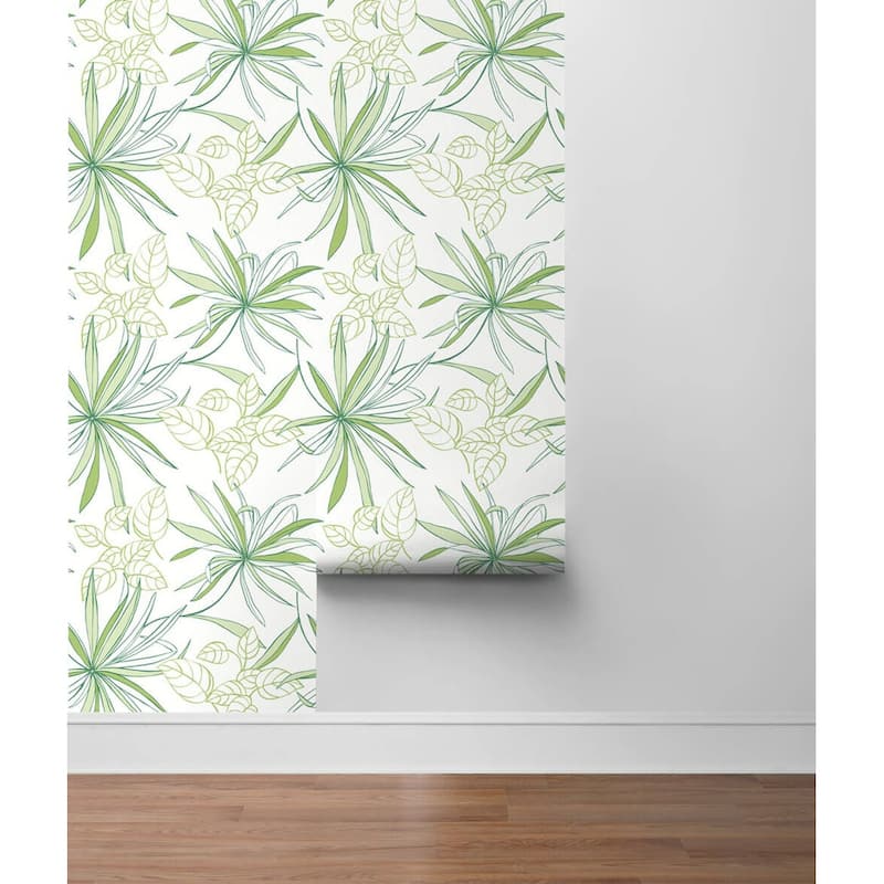 NextWall Spider Plants Peel and Stick Removable Wallpaper