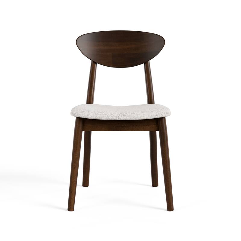 Furniture of America Abigail V Mid-century Modern Rich Walnut Handmade Rubberwood Side Chair (Set of 2)