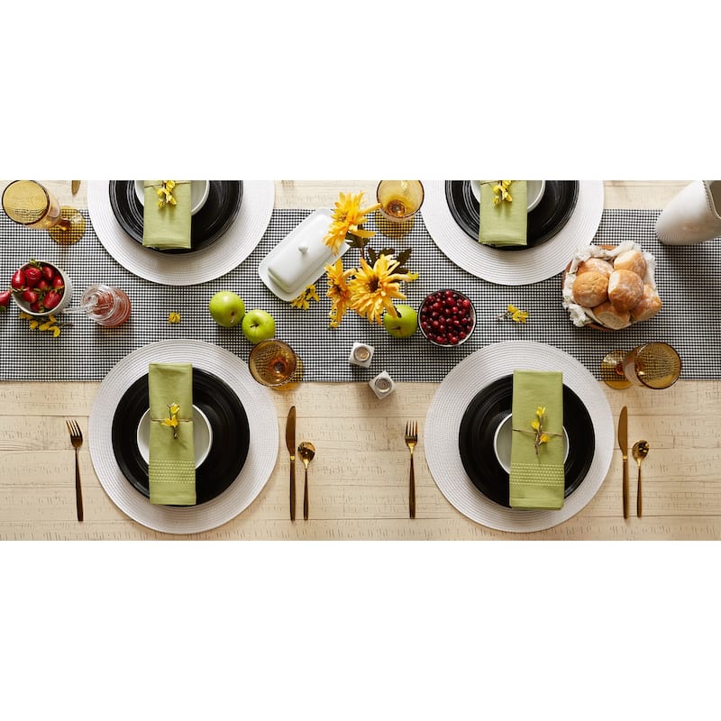 DII White Round PP Woven Placemat Set of 6