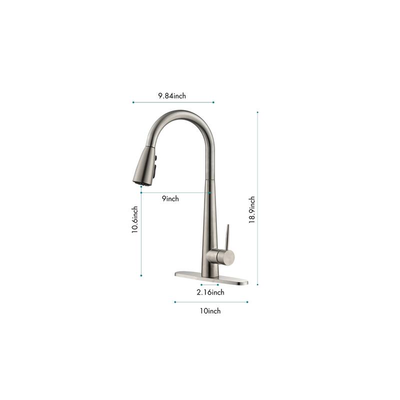 Single Handle Kitchen Sink Faucet with Pull Down Sprayer