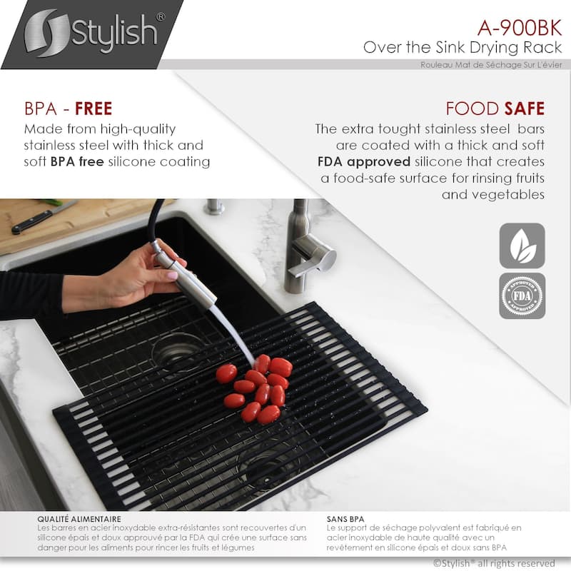 STYLISH Multipurpose Over Sink Roll-Up Dish Drying Rack