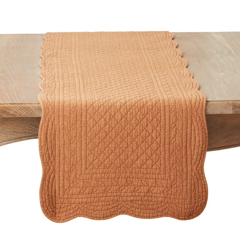 Elegant Quilted Table Runner - 16"x72" - Terracotta