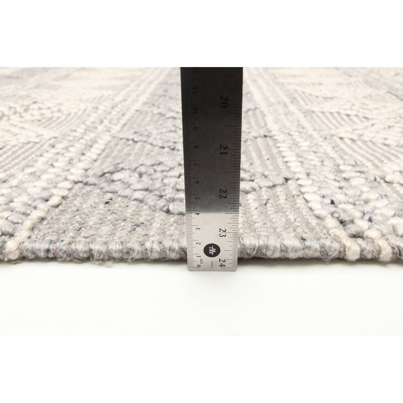 ECARPETGALLERY Braid weave Sienna Grey Wool Rug - 5'3 x 7'4