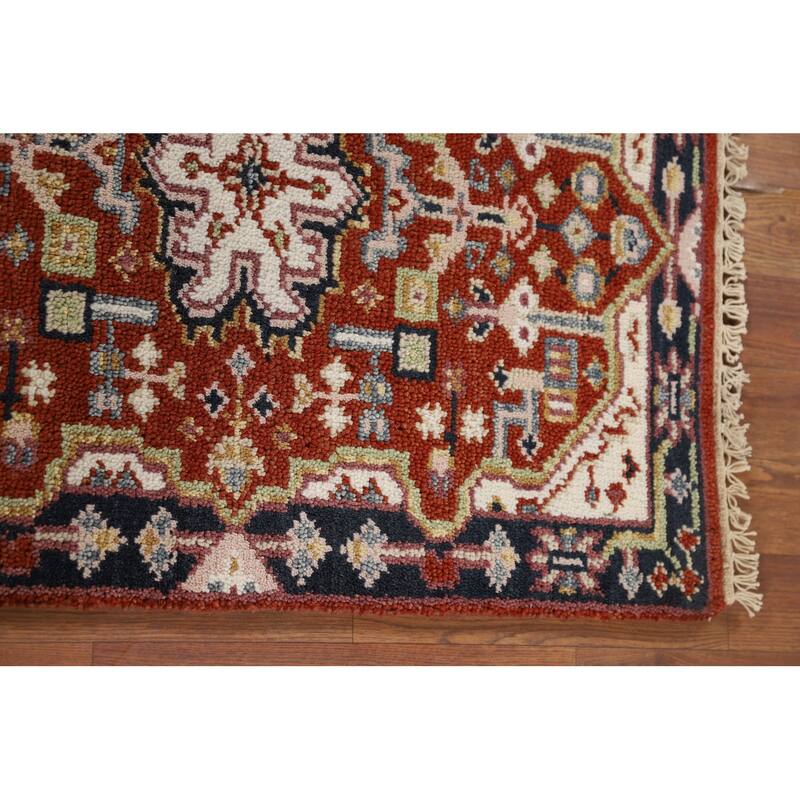 Geometric Kazak Accent Rug Hand-Knotted Wool Carpet - 2'0" x 3'0"