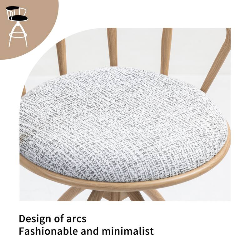 Set of 2 Swivel Bar Stools with Water Transfer Printed Metal Frame